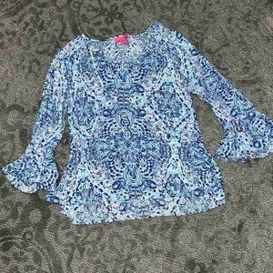 Blue Patterned Women's Top